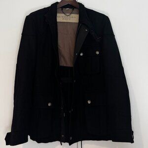Vintage Burberry Brit military field Jacket - XL - Black